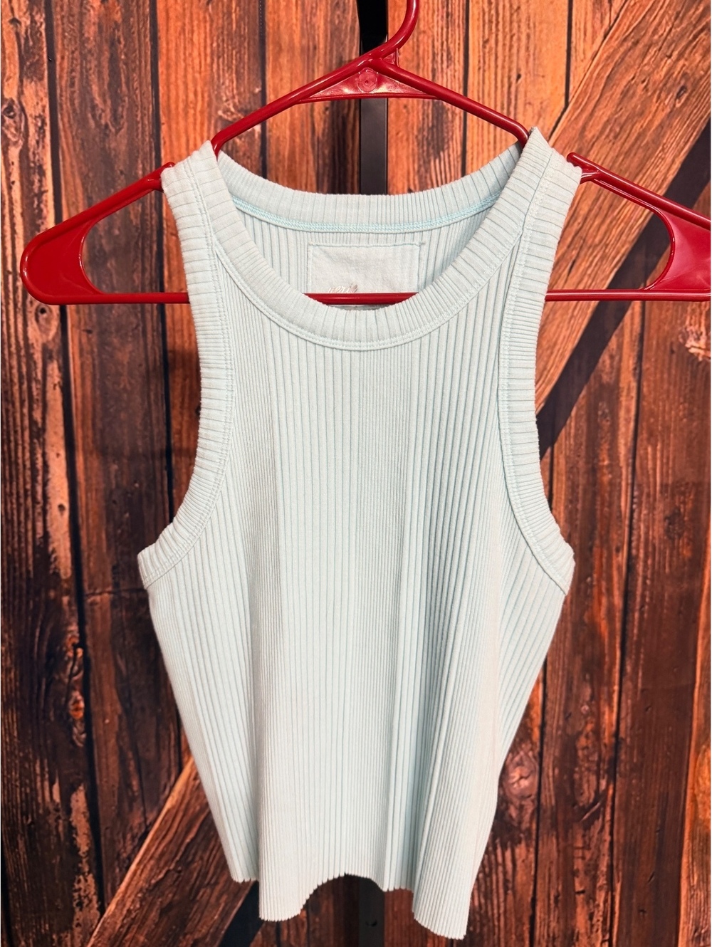 Aerie Ribbed Tank Top in Light Blue, Size S/P